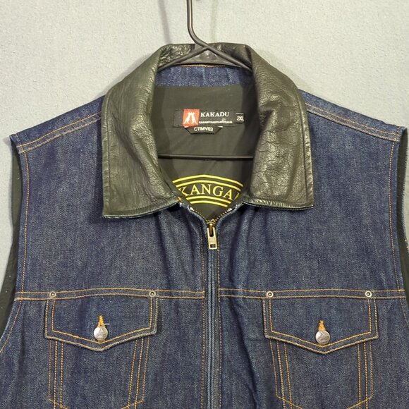 Kakadu Traders Australia Vest Men's 2XL Blue Denim Conceal Carry C11MV03 - Picture 3 of 15